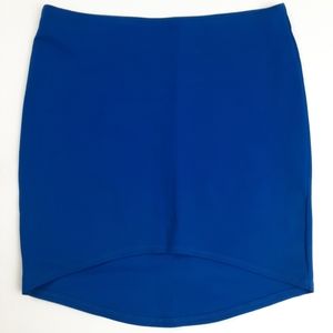 Devlin Blue Hi-Lo Bodycon Stretcy Mini Skirt